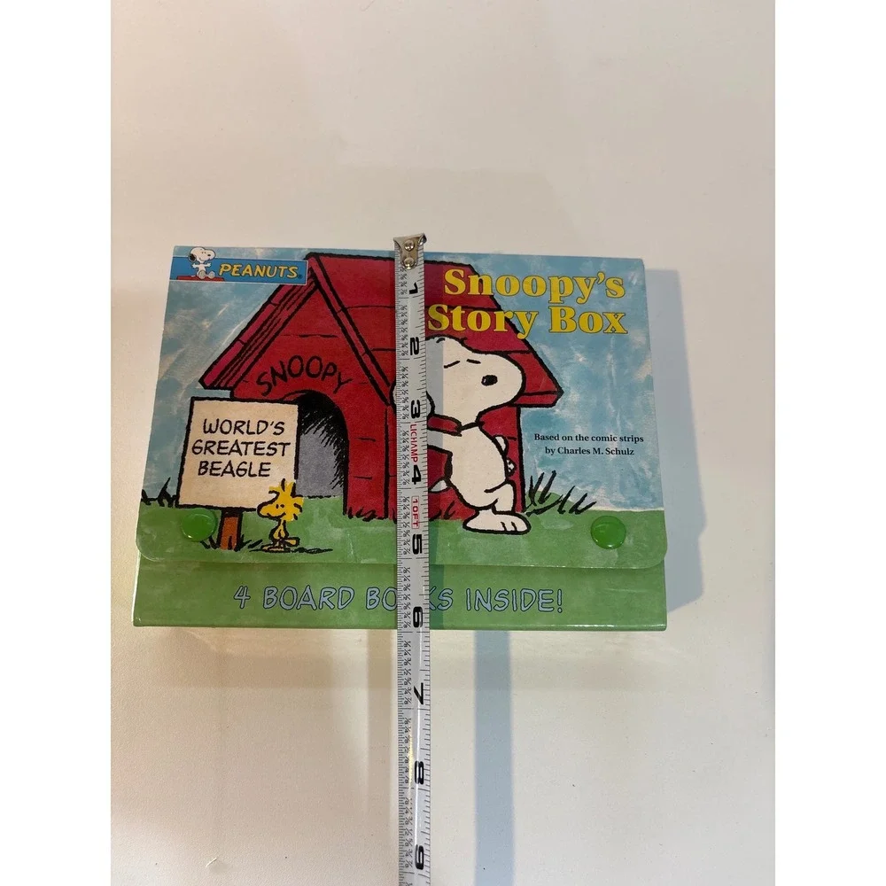 Peanuts Snoopy's Story Box 4 Board Books Set Charles M Schulz Carrying Case